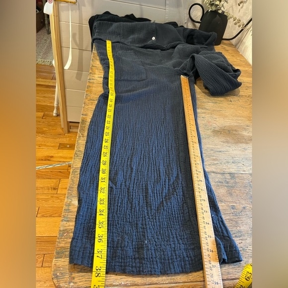 Simons Vision Navy Crinkled Cotton Jumpsuit - Size L - Picture 6 of 12